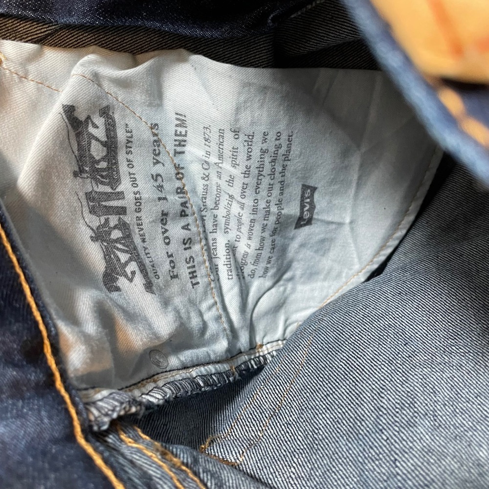Levis 505 Regular Fit Straight Leg Jeans Mens 30x30 Dark‎ Indigo Blue Denim - Picture 6 of 7